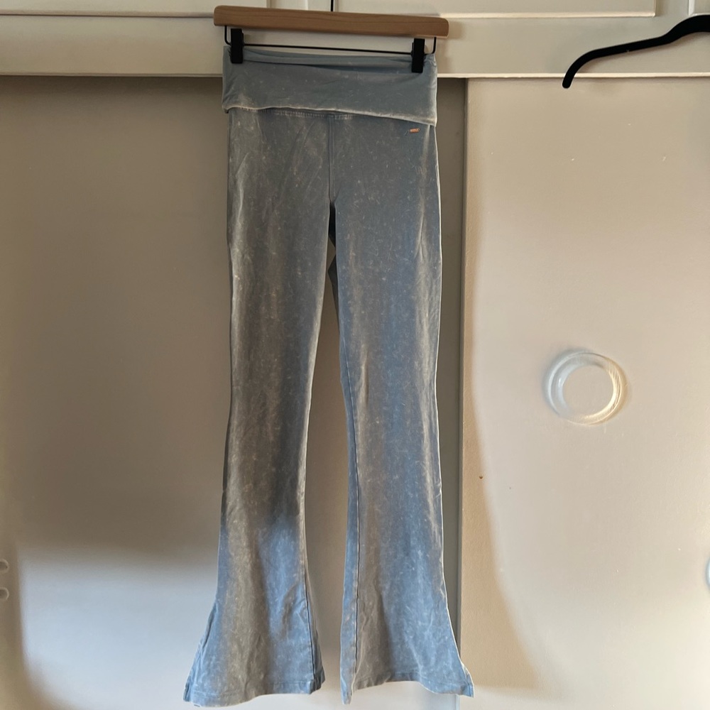 PINK high waist light blue flare leggings